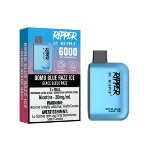 Bomb Blue Razz Ice RufPuf Ripper 6000 Disposable Vape