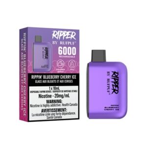 Rippin' Blueberry Cherry Ice RufPuf Ripper 6000 Disposable Vape