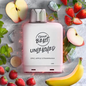 Epic Apple Strawnana Iced Pods Level X  Boost by Flavour Beast Unleashed